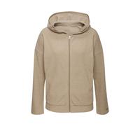 Sweatjacke FRENCH CONNECTION, Damen, Gr. 48/50, beige (sand), Rippware, Obermaterial: 81% Polyester, 15% Viskose, 4% Elasthan, meliert, casual, bequem hüftlang, Langarm normaler Saum, Sweatjacken, wei