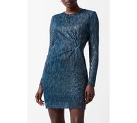 French Connection Tamy Lurex Ls Fitted Mini Dres Silver Größe: XS | Minikleider Outlet | Damen | Grau