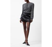 French Connection Tamy Lurex Plisse Ls Top Silver Größe: L | Blusen Outlet | Damen | Grau