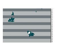 French Terry Stoff Hai Druck grau (4,87 € pro 1 m)