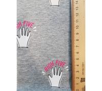 French Terry Stoff Hamburger Liebe High Five grau melange (13,76 € pro 1 m)