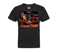 French Unicorn Kinder-T-Shirt Donkey Kong Gegen Mario, Schwarz , 6 Jahre