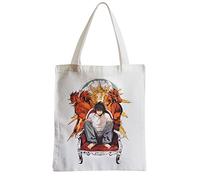 French Unicorn Tote Bag Einkaufstasche, Death Note Chibi Minifigur Tote schwarz und weiß, Motiv japanische Manga