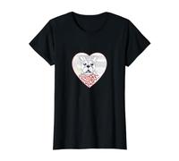 Frenchbulldog, Frenchie, Elke Design, Herz Preisgünstiges Grafik-T-Shirt, Damen, Schwarz, L