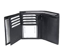 Frentree® Herren Leder Geldbörse mit RFID Schutz, 11 Kartenfächer, Hochformat Portemonnaie, Schwarz