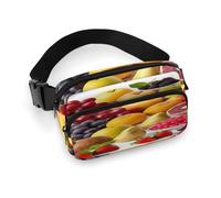 Fresh Fruits Bauchtasche mit verstellbarem Riemen, modische Hüfttasche für Outdoor-Sport, Wandern, weiß, 20 x 13 cm, voll bedruckte Hüfttasche