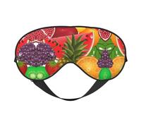 Fresh Juicy Fruits Ananas Beeren Wassermelone Traube Orange Schlafmaske Verstellbar Glatt Weich Schlaf Augenmaske Schattierung Augenbinde Augenmaske für Erholung Reisen