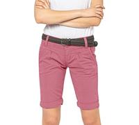 FRESH MADE Damen Bermuda-Shorts im Chino Style mit Gürtel Dark-Rose XL