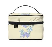 Fresh Orchids tragbare Reise-Make-up-Tasche (22,9 x 16,5 x 15,7 cm), große Make-up-Tasche für Damen, große Make-up-Tasche, Aufbewahrungstasche für Mädchen, Schwarz, Einheitsgröße