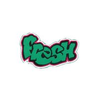 Fresh Patch 90er Jahre Graffiti Patch zum Aufbügeln / Aufnähen, 7,6 cm - bestickter Aufnäher, schwarz