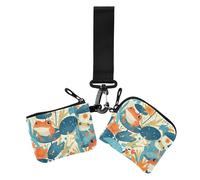 Fresh Spring Cute Frogs Damen Münztaschen Kartenhalter Dünn Flach Kreditkarte Geldbörse Organizer mit Reißverschlusstasche für Frauen 2 Stück, Frischer Frühling süße Frösche, 1 size, Casual