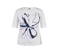 Print-Shirt RABE, Damen, Gr. 46, weiß, Jersey, Obermaterial: 95% Baumwolle, 5% Elasthan, unifarben, bedruckt, casual, tailliert hüftbedeckend, Rundhals, Halbarm, Shirts, mit Pailletten (67692525-46) w