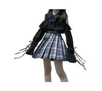FRESQA Frauen Shirts Lose Schöne Süße Studenten Japanischen Stil Lolita Weibliche Schule Bogen Off-Schulter Spitze-up Solide Freizeit Bluse