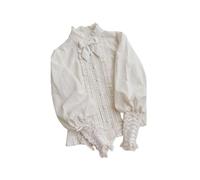 Herbst Spitze Weißes Hemd Frauen Lolita Stil Gigot Ärmel Schöne Blusen Japanische Langarm Rüschen Plissee Top Kawaii Kleidung