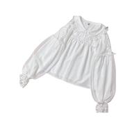 FRESQA Japan Stil Sweets Lolita Bluse Frauen Kawaii Spitze Shirts Mädchen Chic Lange Laterne Ärmel Schwarz Weiß Blusen