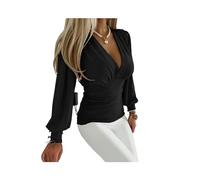 Pendler Dame Elegante Geometrische Drucken Blusen Frühling Tiefem V-Ausschnitt Hohl Schlank Enge Tops Pullover Herbst Langarm Frauen Shirts