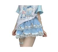 FRESQA Y2k Ästhetischer Gothic Lolita Stil Rock Frauen Harajuku Casual Niet Spitze Mesh Rüschen Party Röcke Mädchen Nette Punk Tiered Rock