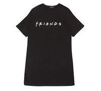 Freunde Text Logo Frauen T-Shirt Kleid Schwarz 6 | Gift Idea For Ladies, Freinds Fashion Dress
