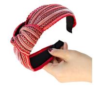 Freundliches, geflochtenes Stroh-Stirnband mit Knotendetail, breit, für Damen, sicherer Slip, Haar-Accessoire, lässiger gewebter Kopf für den täglichen Gebrauch