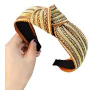 Freundliches geflochtenes Stroh Stirnband mit Knotendetail, breites Band für Frauen, sicheres Slip Haar Accessoire, freundliches Gras Haarband für Frauen