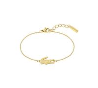 Freundschaftsarmband LACOSTE "Schmuck Edelstahl Parnterarmband CROCODILE", gold (gelbgoldfarben), Armbänder, Damen, 19cm, Edelstahl (13714610-0) gelbgoldfarben