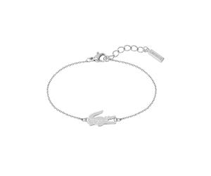 Freundschaftsarmband LACOSTE "Schmuck Edelstahl Parnterarmband CROCODILE", silber (edelstahlfarben), Armbänder, Damen, 19cm, Edelstahl (73213563-0) edelstahlfarben