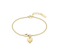 Freundschaftsarmband LACOSTE "Schmuck Edelstahl Parnterarmband LOVE MY CROC", gold (gelbgoldfarben), Armbänder, Damen, 19,5cm, Edelstahl (53089310-0) gelbgoldfarben