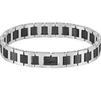 Freundschaftsarmband LACOSTE "Schmuck Parnterarmband METROPOLE", schwarz (edelstahlfarben, schwarz), Armbänder, Herren, 19cm, Edelstahl, Topseller (81204618-0) edelstahlfarben, schwarz