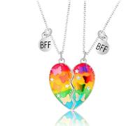 Freundschaftskette, Freundschafts-Anhänger-Halsketten-Set Best Friends-Kette, BFF-Halskette, für 2 Mädchen, Geburtstagsgeschenk für beste Freunde（Farbverlauf + Schmetterling）