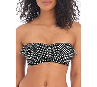 Freya - Bandeau-Trikot mit Gingham-Karo, mit Bügeln, Check in Monochrom - 80E, Schwarz