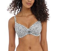 Freya - Bügel-Trikotoberteil, tiefe Körbchen, Cala Selva, Leopardenmuster - 75F, weiß