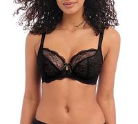 Freya Damen Women's Fancies Underwire Plunge Bra BH, Halbtransparent, schwarz, 60G