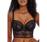 Freya Damen Sydnie Underwire Longline Bra BH, Schwarz, 70DD