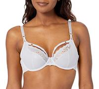 Freya Damen Temptress Bügel Plunge-BH, Halbdurchsichtig, Weiss/opulenter Garten, 75DD