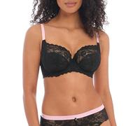 Freya Damen Women's Offbeat Underwire Side Support Bra BH mit voller Abdeckung, Undurchsichtige, Schwarz, 80DD
