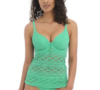 Freya Sundance Crochet Padded Plunge Underwire Tankini (3972),36DD,Jade