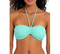 Freya - Trikotoberteil mit strukturiertem Bandeau, mit Bügeln, Ibiza, Eiswellen - 80H, blau, 65H