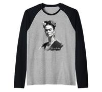 Frida Kahlo Damen Kunst-Shirt, Schwarz, Grau, S, Raglan, Rundhals, Pull-On, Imported, Atmungsaktiv, Polyester 100%