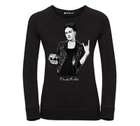 Frida Kahlo Sweatshirt für Damen, offizieller Rock-Stil, Schwarz , L