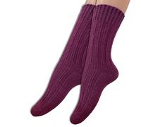 Frida's Wollhaus 1 Paar gestrickte Wollsocken Wool Socks Uni in den Größen 36-40 und 40-45 (Gr. 36-40 | S-820 | Violett)