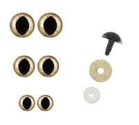 Frida's Wollhaus 1 Paar Sicherheitsaugen für Katzen Stofftiere, Puppen, Häkeln, Amigurumi, Accessoires, Basteln, Stricken, Wolle (Hellgold | GO02, 12 mm)