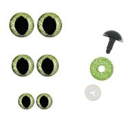 Frida's Wollhaus 1 Paar Sicherheitsaugen für Katzen Stofftiere, Puppen, Häkeln, Amigurumi, Accessoires, Basteln, Stricken, Wolle (Grün | 525, 12 mm)