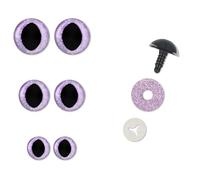 Frida's Wollhaus 1 Paar Sicherheitsaugen für Katzen Stofftiere, Puppen, Häkeln, Amigurumi, Accessoires, Basteln, Stricken, Wolle (Violett | 187, 12 mm)