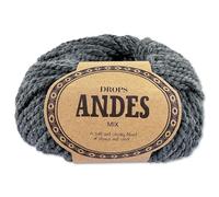 Frida's Wollhaus Drops 100 g Andes Stricken Häkeln Alpaka Schurwolle Alpaca Garn 28 Farben (0519 | Dunkelgrau | Mix)
