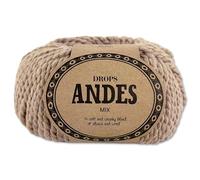 Frida's Wollhaus Drops 100 g Andes Stricken Häkeln Alpaka Schurwolle Alpaca Garn 28 Farben (9024 | Erdnuss | Mix)