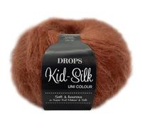 Frida's Wollhaus Drops 25 g Kid-Silk Mohair & Seide Lacegarn Beilaufgarn Flauschig 47 Farben (33 | Rost)