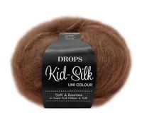 Frida's Wollhaus Drops 25 g Kid-Silk Mohair & Seide Lacegarn Beilaufgarn Flauschig 47 Farben (35 | Schokolade)