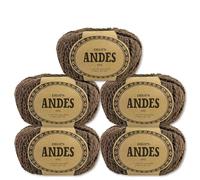 Frida's Wollhaus Drops 5 x 100 g Andes Stricken Häkeln Alpaka Schurwolle Alpaca Garn 28 Farben (9026 | Mittelbraun | Mix)