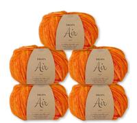 Frida's Wollhaus Drops 5 x 50 g Air Stricken Häkeln Alpaka Schurwolle Alpaca Superweich 50 Farben (38 | Elektrisches Orange Mix)
