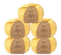 Frida's Wollhaus Drops 5 x 50 g Air Stricken Häkeln Alpaka Schurwolle Alpaca Superweich 50 Farben (40 | Limonade Mix)